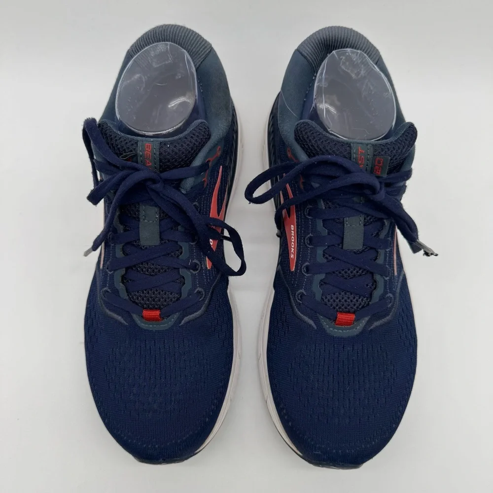 Brooks Beast 20 Navy Blue/Red Athletic Sneaker Size 10 - Picture 4 of 12